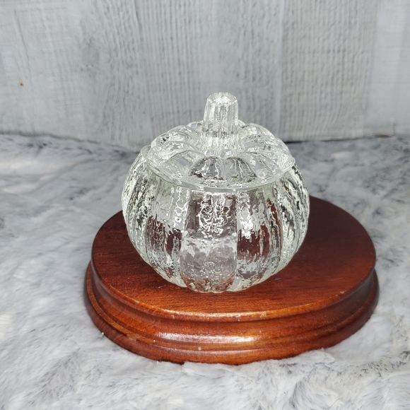 Avon Vintage Halloween Glass Pumpkin Trinket/Candy Dish Candleholder - Picture 2 of 6